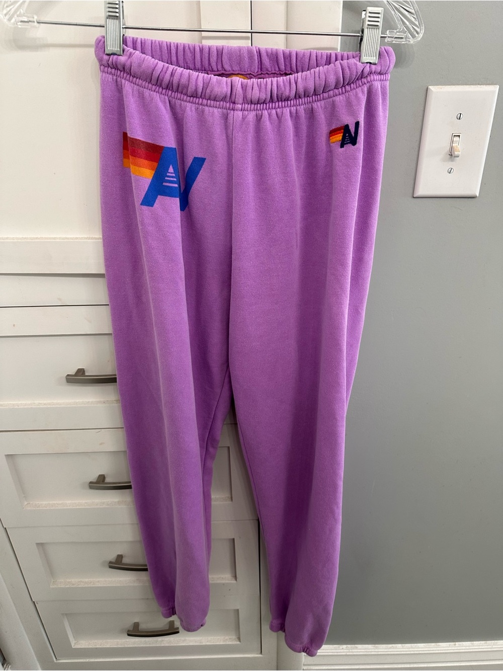 Aviator Nation Womens Logo Sweatpants Purple Size S Vibrant Vintage Feel